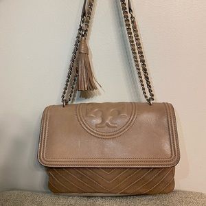 TORY BURCH Fleming Distressed in Taupe (with DEFECT)